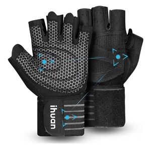 ihuan Ventilated Weight Lifting Gym Workout Gloves for Men and Women